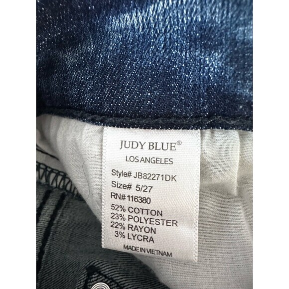 Judy Blue Jeans Women's 5/27 raw Hem Skinny Fit CROPPED Distressed mint - Picture 6 of 12